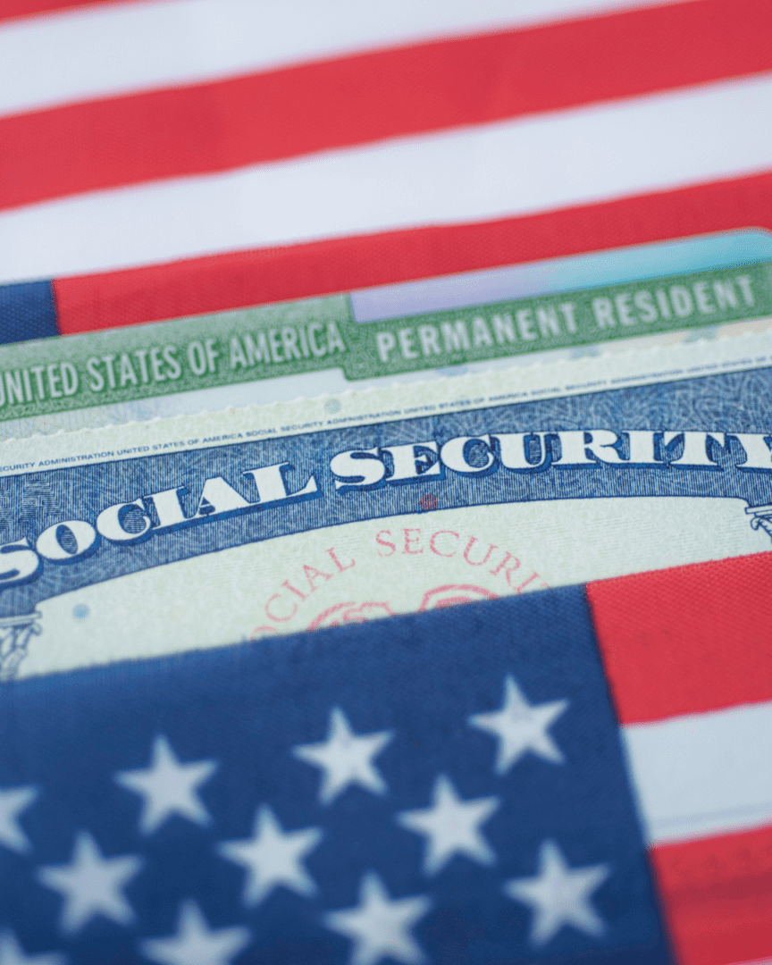 A close up of the social security card